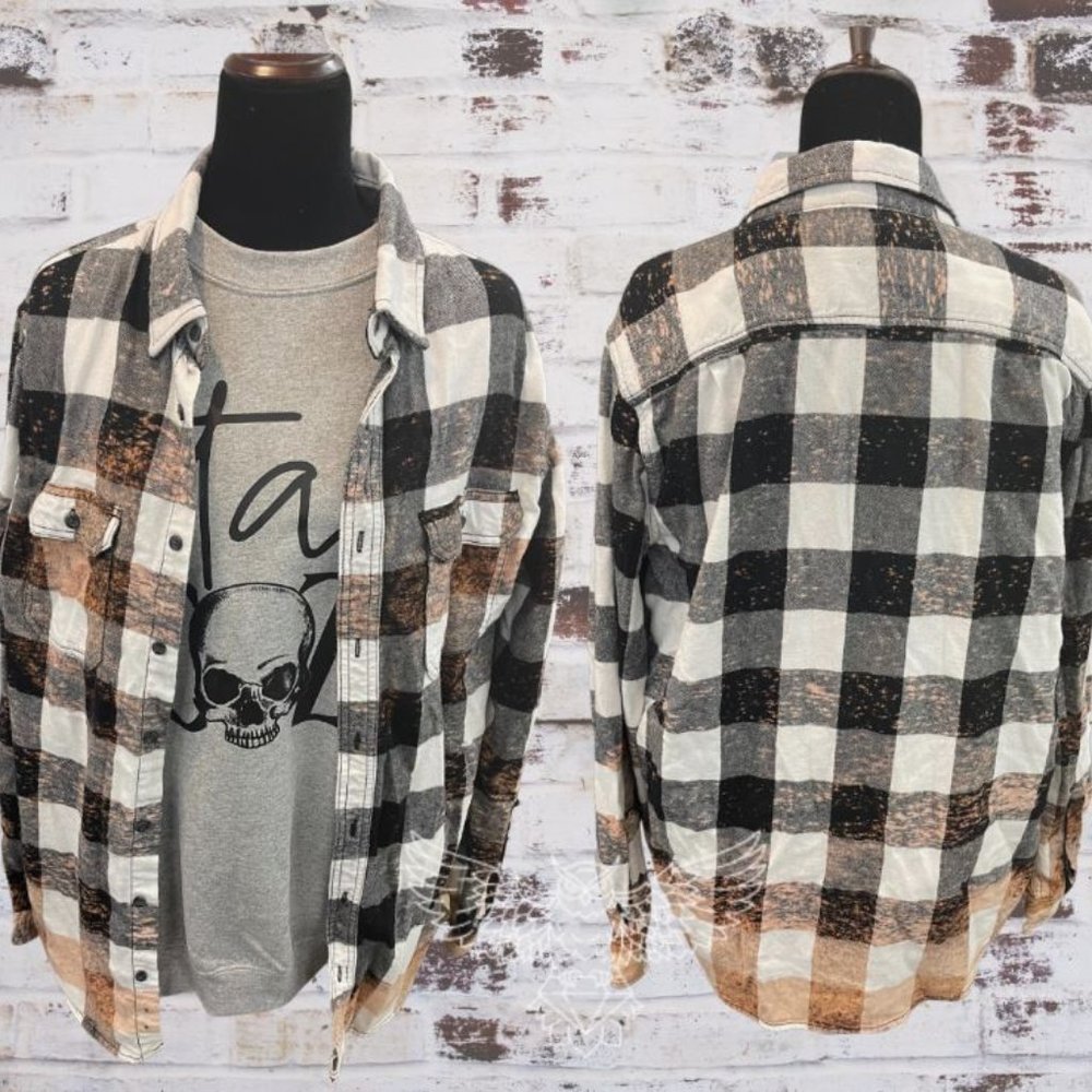 🌊Bleached Flannel Shirt